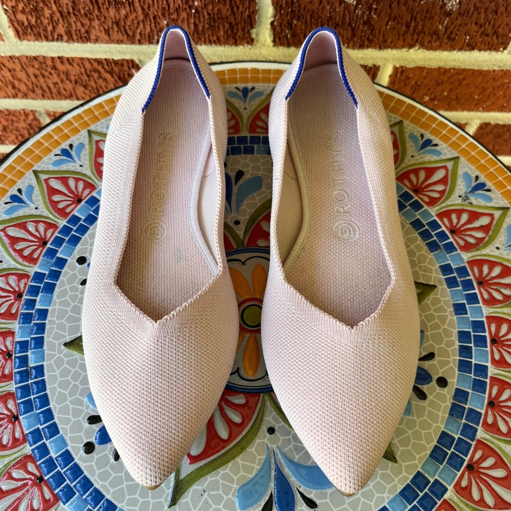 Rothy's The Point Flats Womens 10 Light Pink Knit Shoes